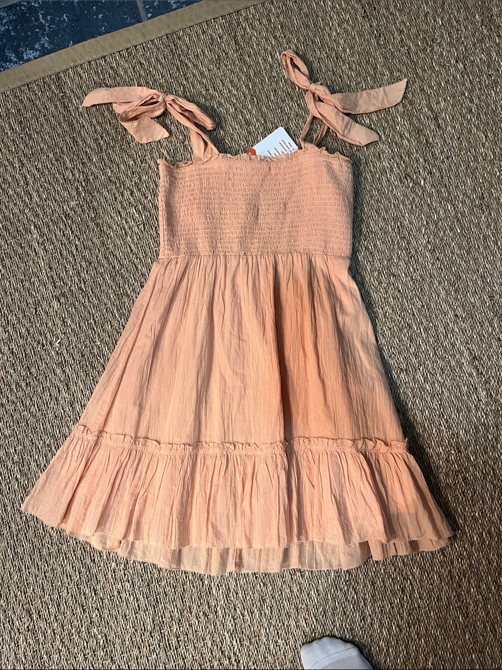 Aerie Peach Tie-Shoulder Sundress